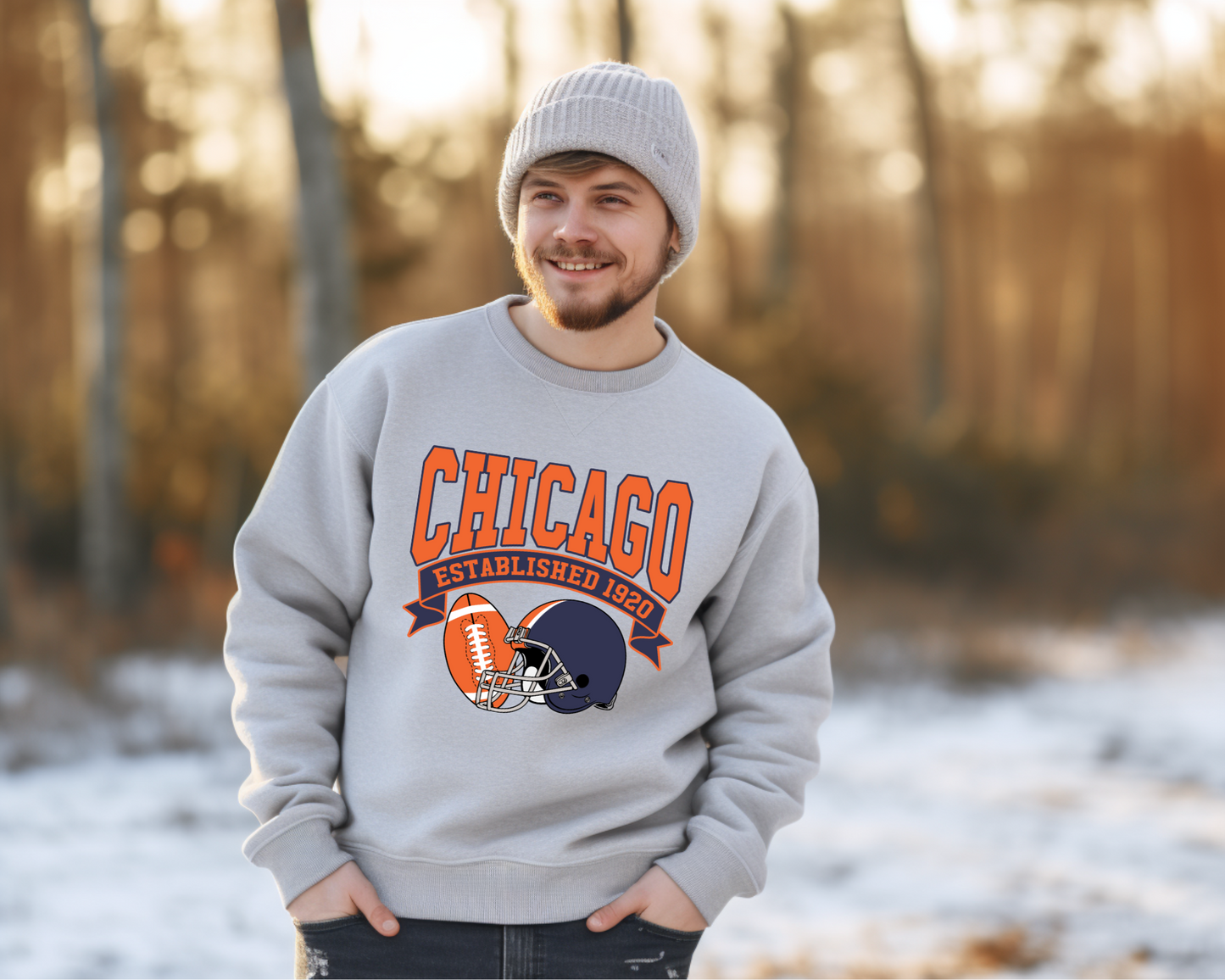 Vintage State Football Sweatshirt Collection - Chicago