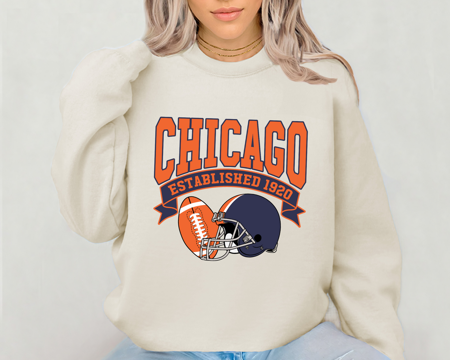 Vintage State Football Sweatshirt Collection - Chicago