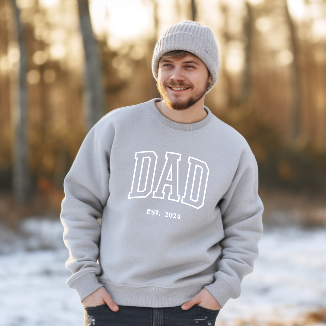 Personalized Dad Sweatshirt with Kid's Names on Sleeve