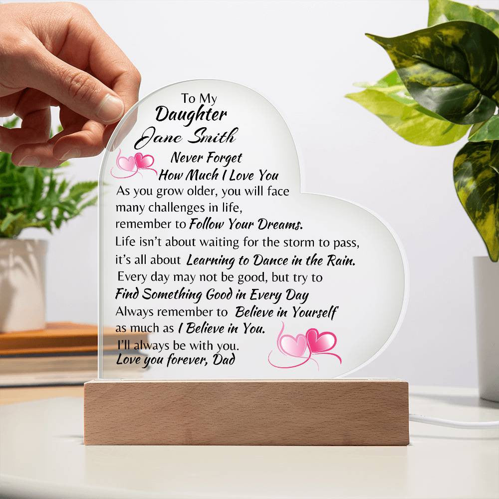 Never Forget Heart Plaque From Dad
