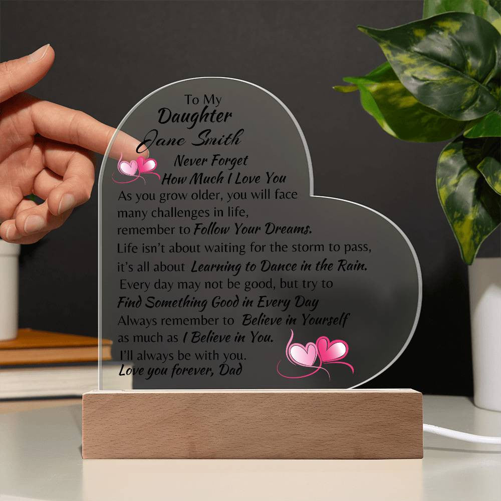 Never Forget Heart Plaque From Dad