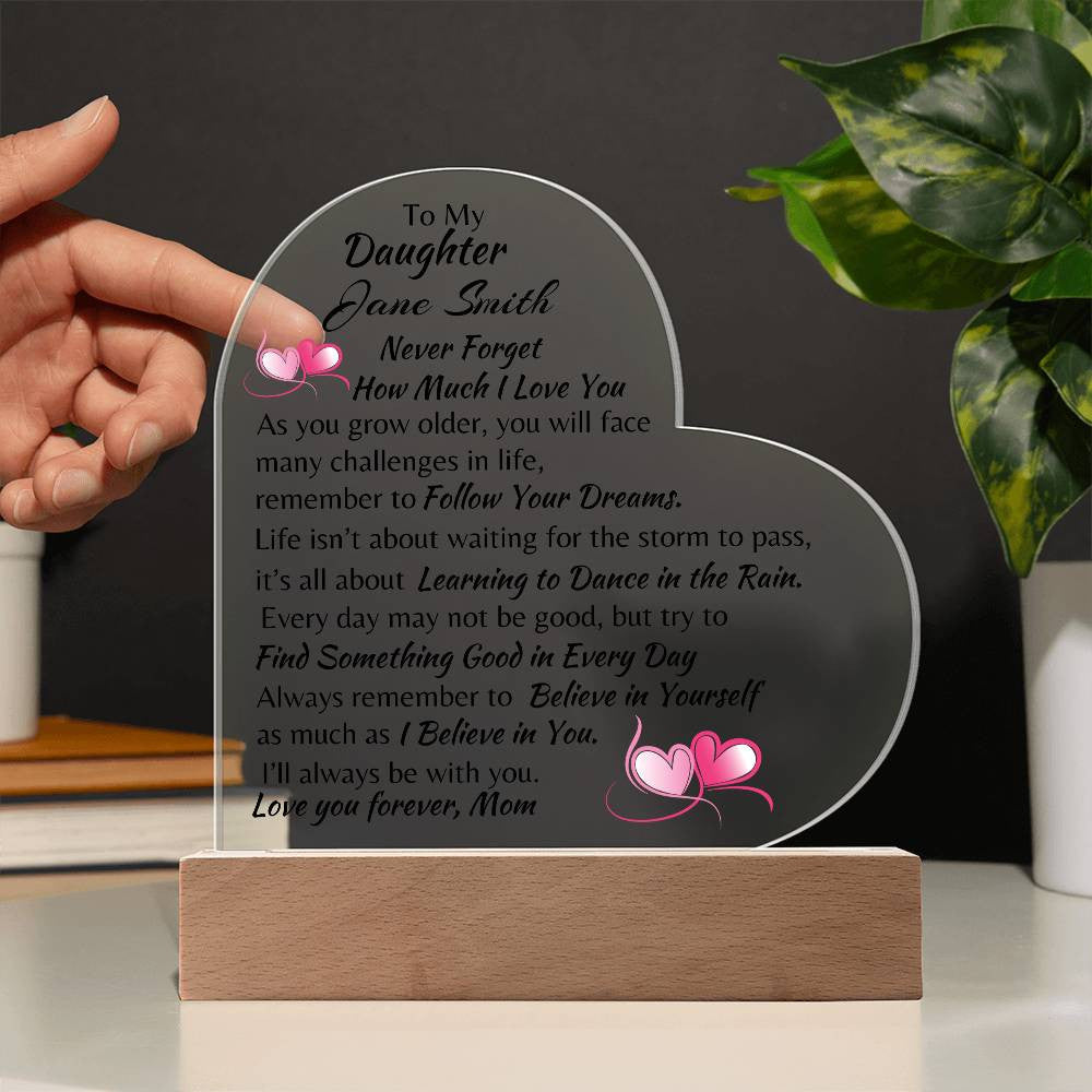 Never Forget Heart Plaque From Mom