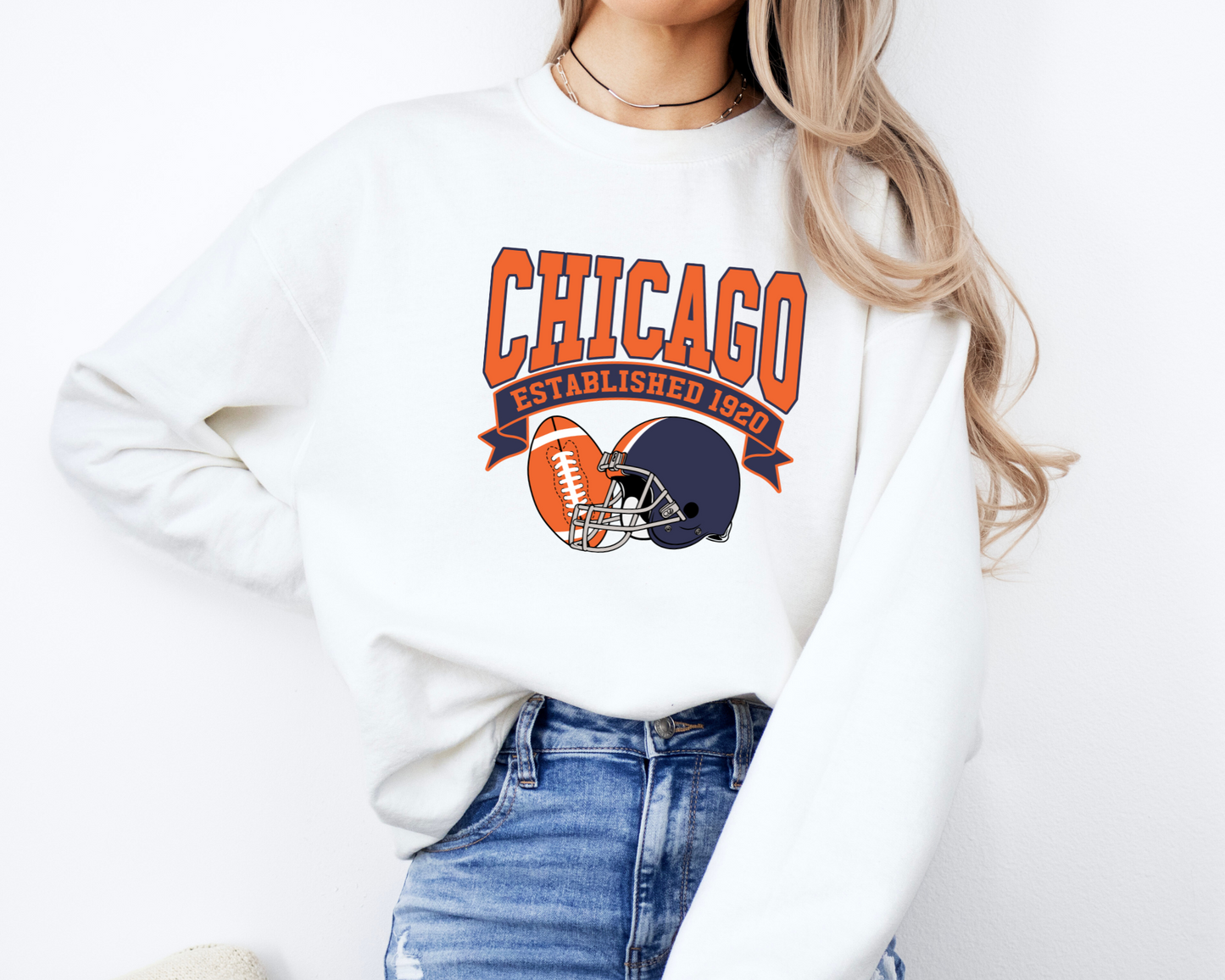 Vintage State Football Sweatshirt Collection - Chicago