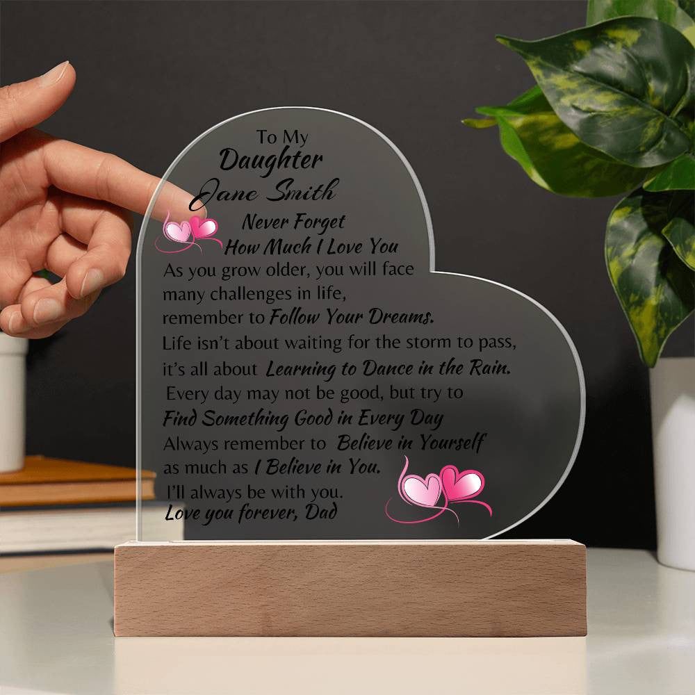 Never Forget Heart Plaque From Dad