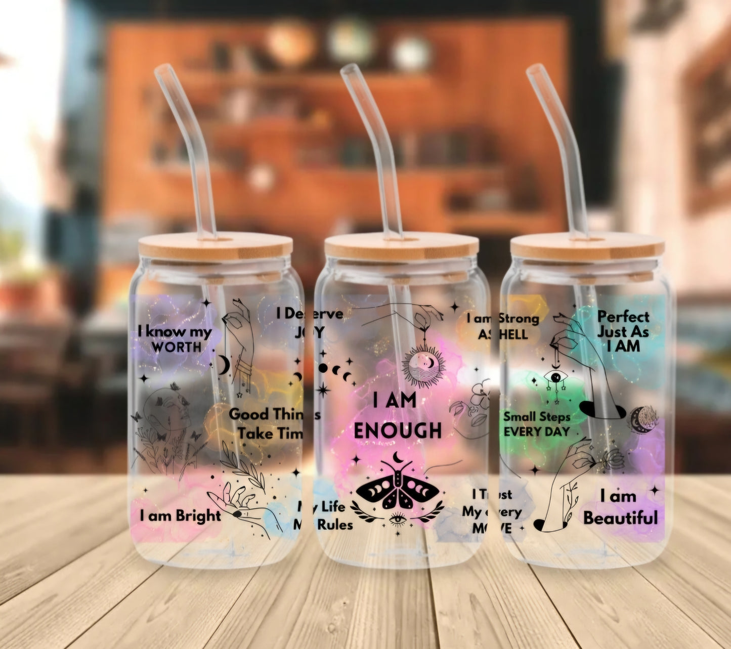 CLEAR Glass Jar - Affirmations