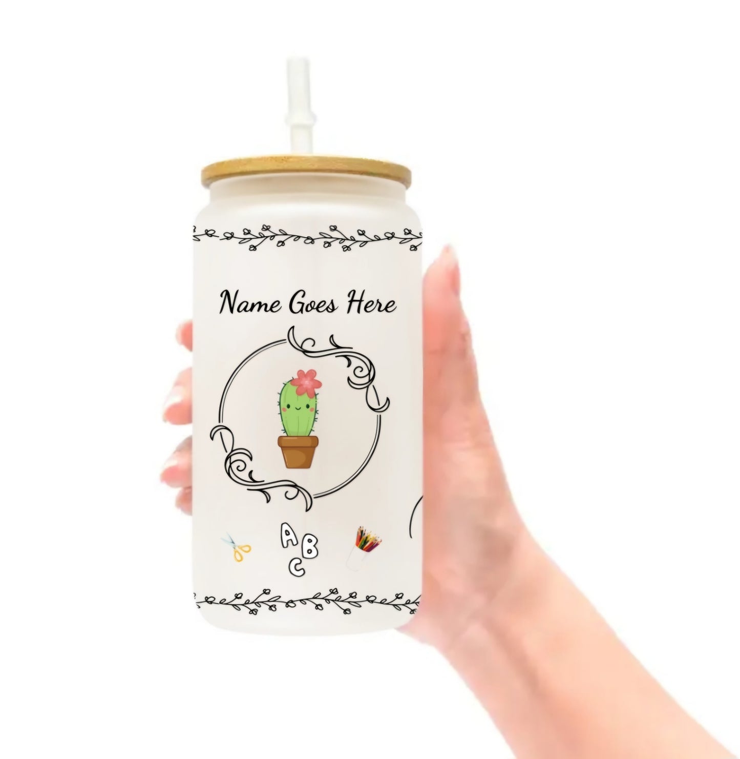 TEACHER Affirmations FROSTED Glass Jar - PERSONALIZED