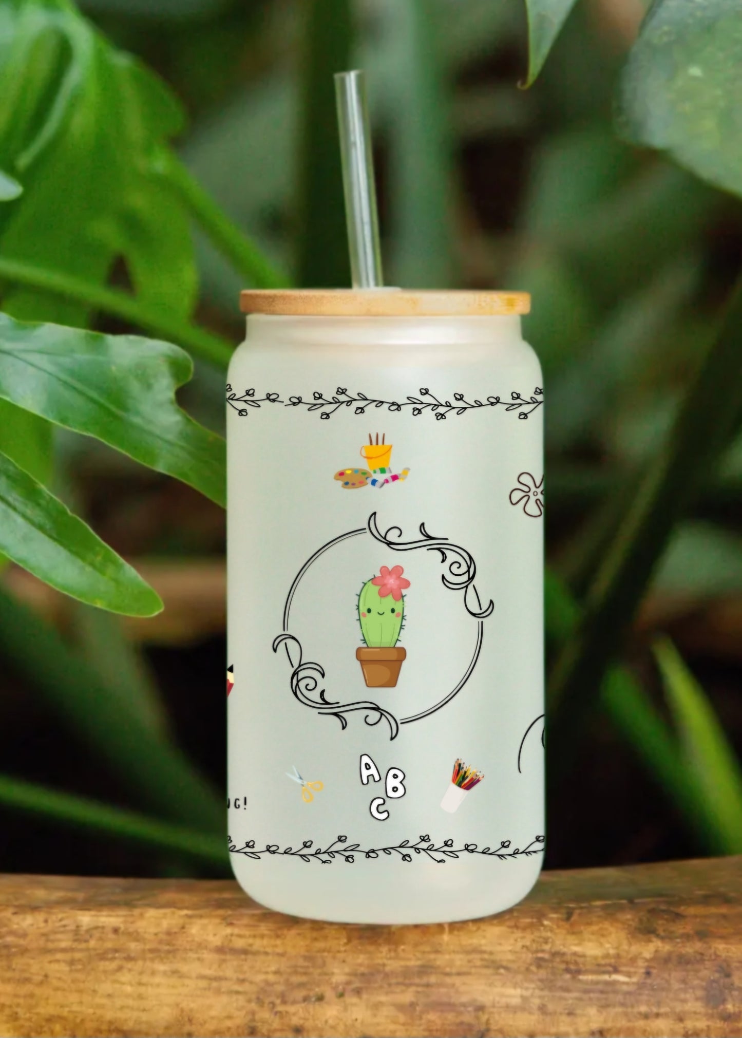 TEACHER Affirmations FROSTED Glass Jar