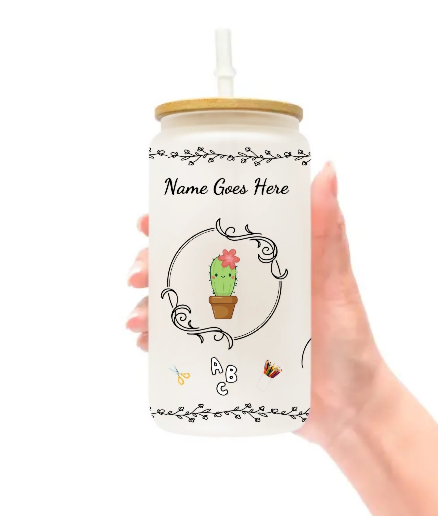 Student Affirmations FROSTED Glass Jar - PERSONALIZED