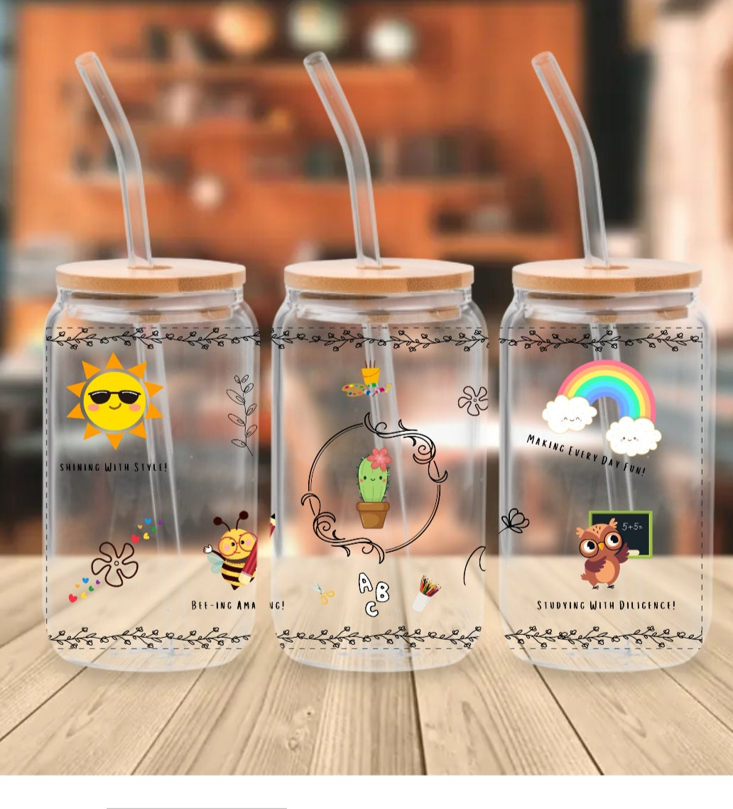 Afirmaciones de estudiantes Tarro de vidrio CLARO