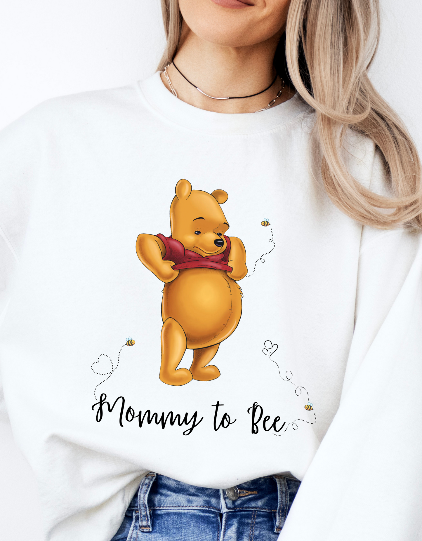 Mommy To Bee Winnie DTF 260gsm Cotton Sweatshirt