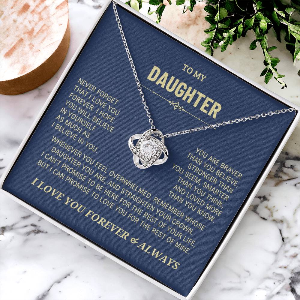 Regalo para hija, collar con nudo de amor "Nunca olvides que te amo"