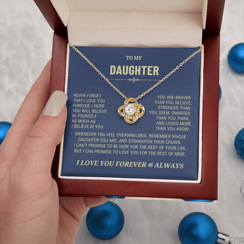 Regalo para hija, collar con nudo de amor "Nunca olvides que te amo"