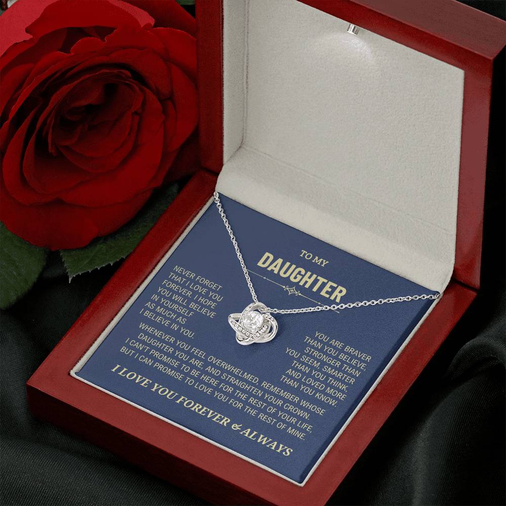 Regalo para hija, collar con nudo de amor "Nunca olvides que te amo"