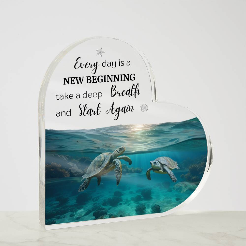 Placa Acrílica Corazón de tortuga acuática