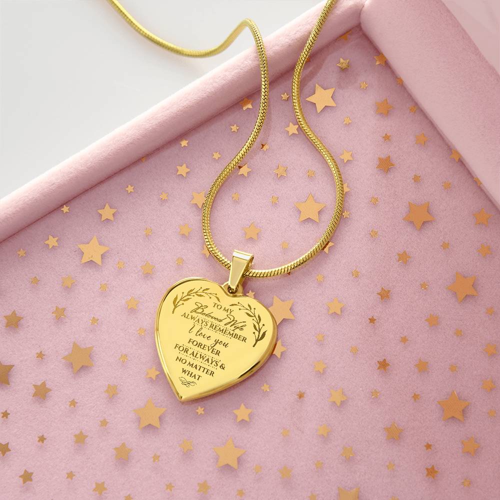 Beloved Wife - Engraved Heart Necklace