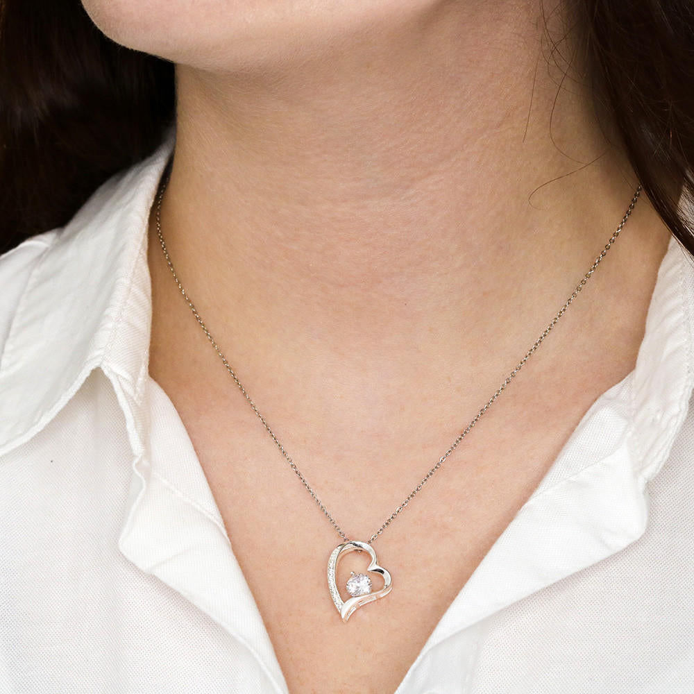 Granddaughter Gift ~ Never Forget I Love You Forever Heart Necklace