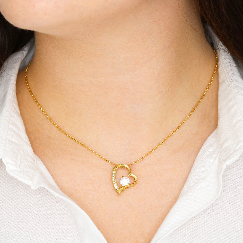 Granddaughter Gift ~ Never Forget I Love You Forever Heart Necklace