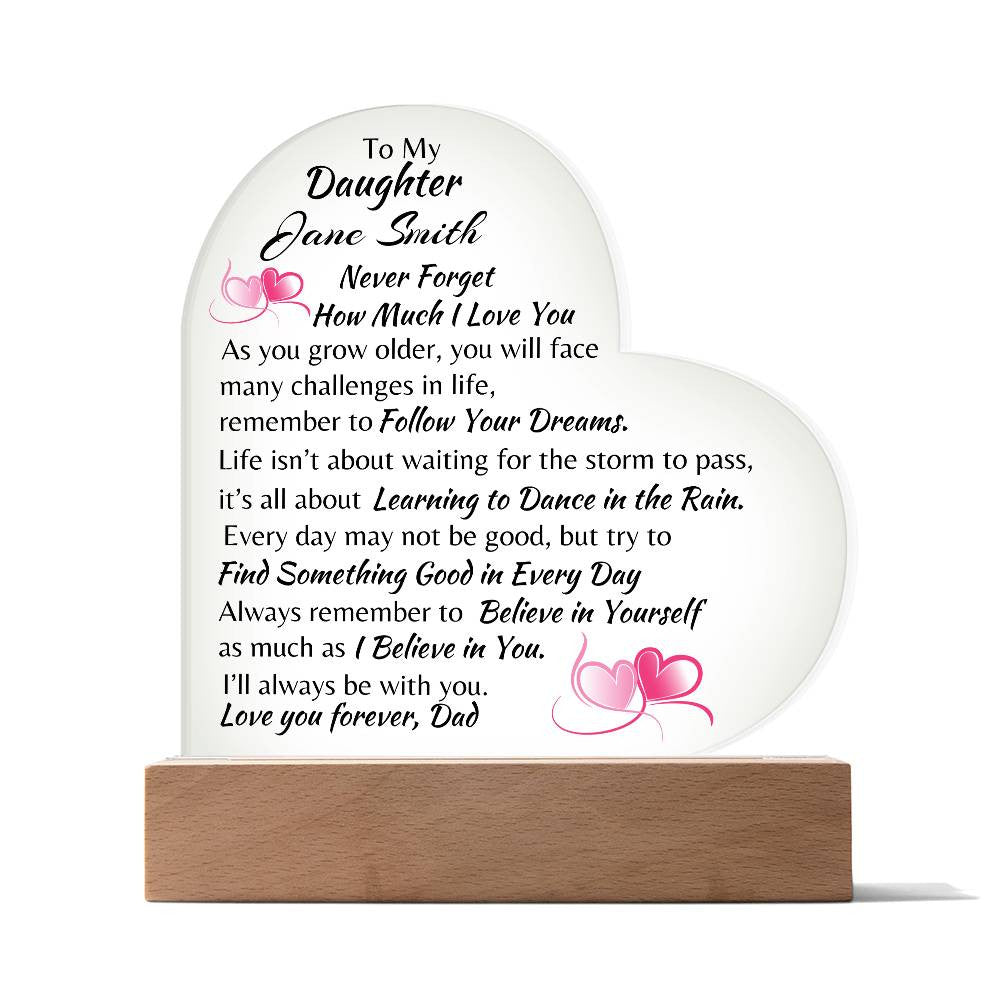 Never Forget Heart Plaque From Dad