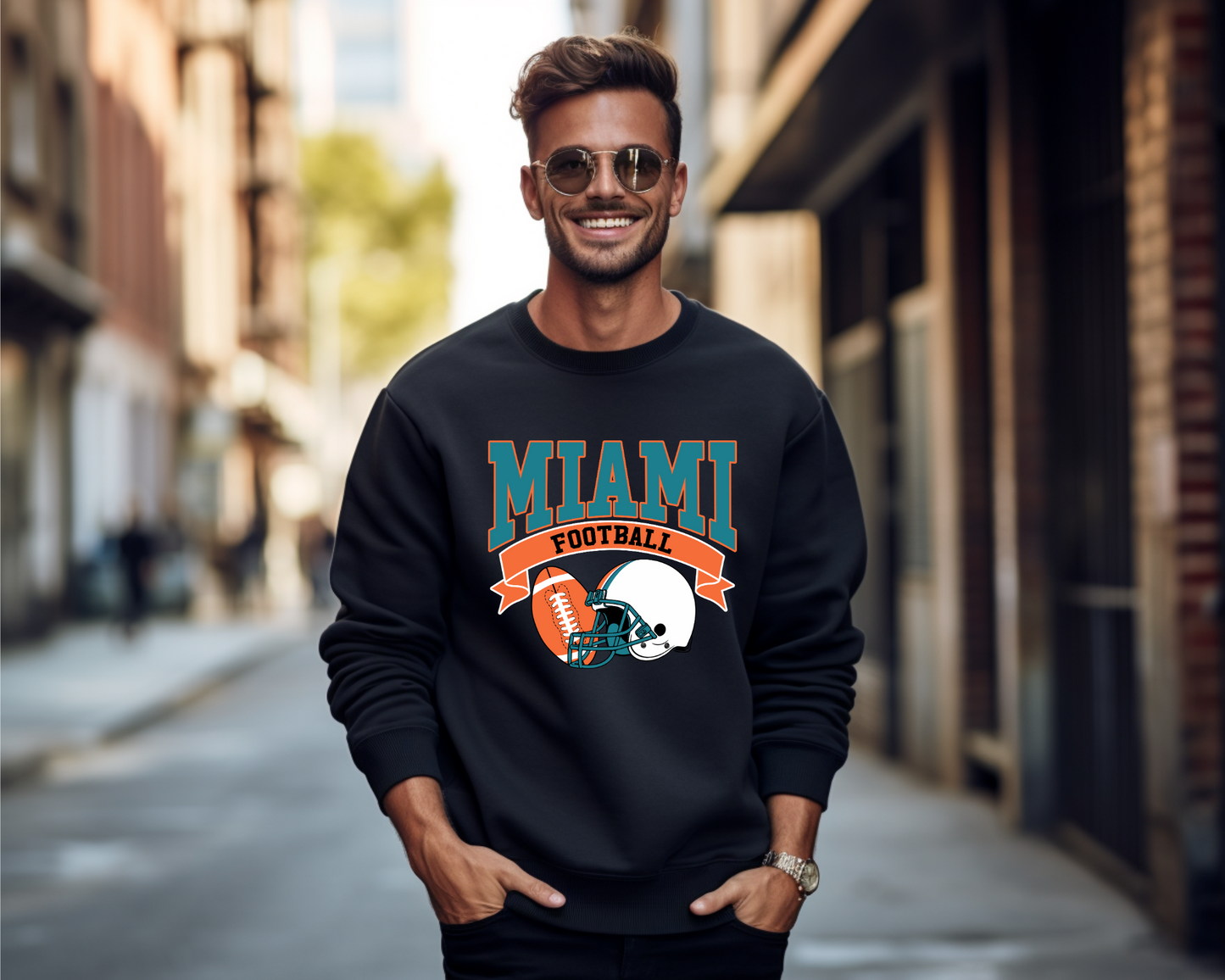 Vintage State Football Sweatshirt Collection - Miami