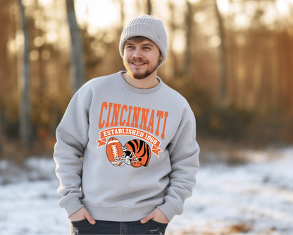 Vintage State Football Sweatshirt Collection - Cincinnati