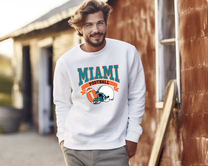 Vintage State Football Sweatshirt Collection - Miami