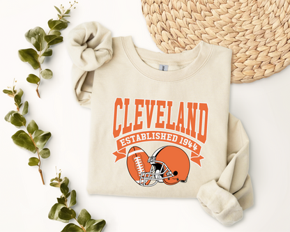 Vintage State Football Sweatshirt Collection - Cleveland