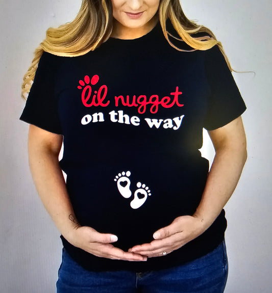 Lil Nugget Camiseta Mujer Negro y Rojo