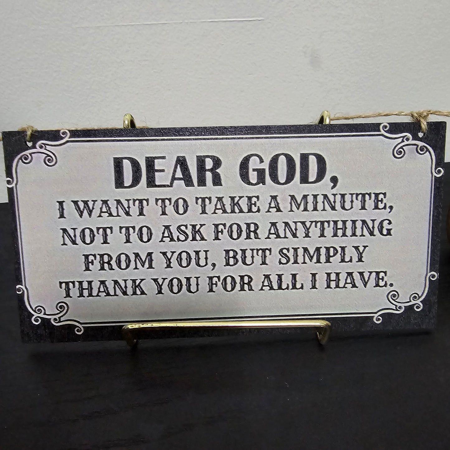 Dear God Inspirational Quote Wooden Wall Hanging Decor