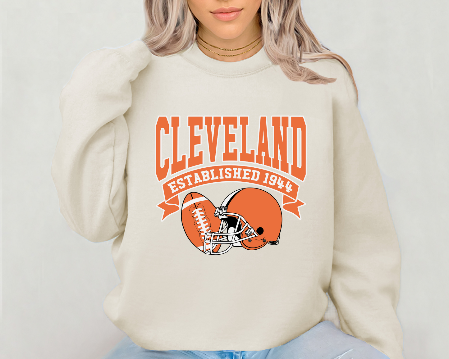 Vintage State Football Sweatshirt Collection - Cleveland