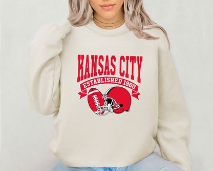 Vintage State Football Sweatshirt Collection - Kansas