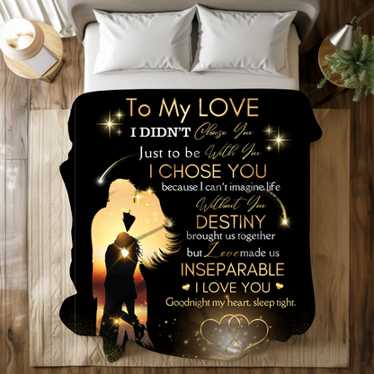 Golden Starfall Love Blanket