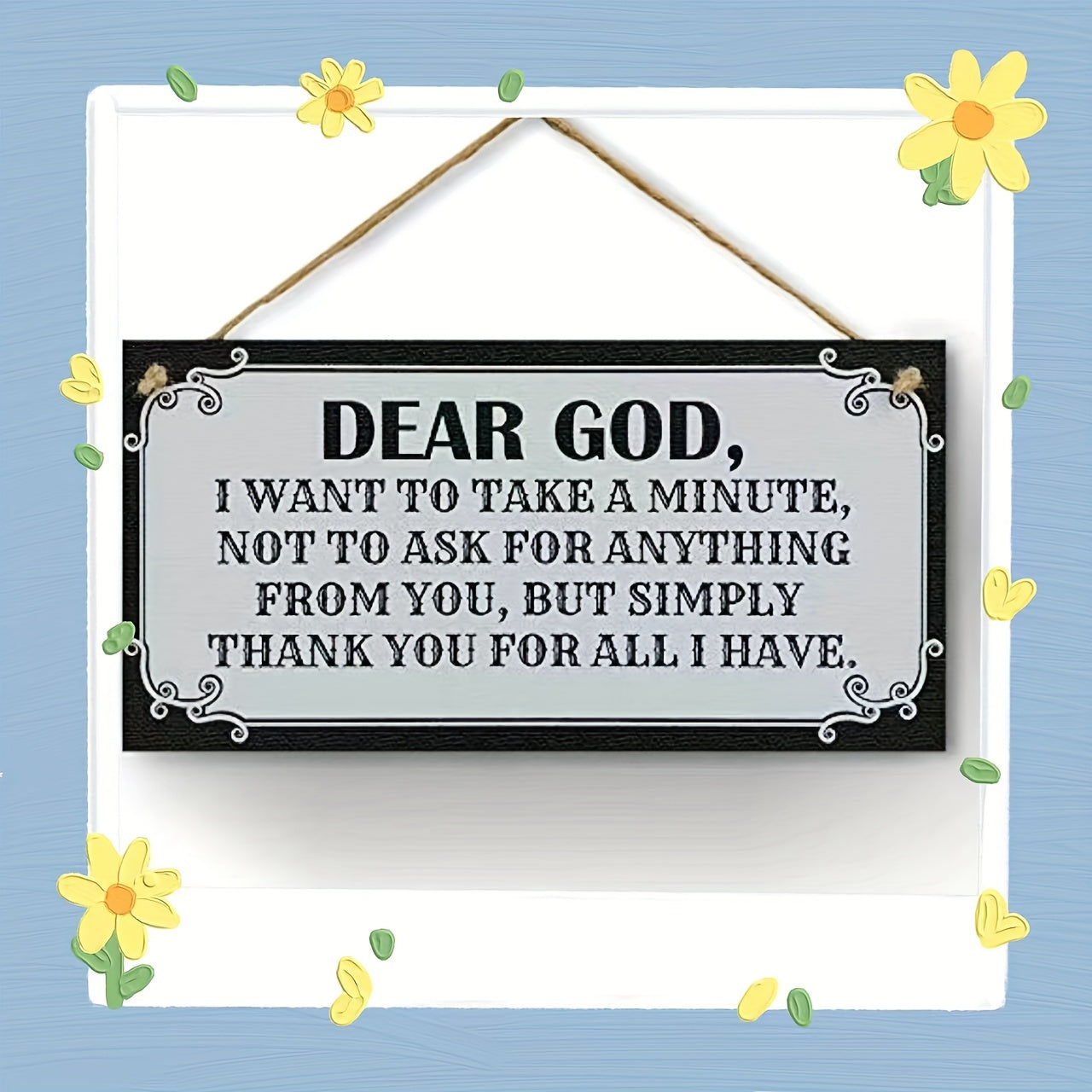 Dear God Inspirational Quote Wooden Wall Hanging Decor