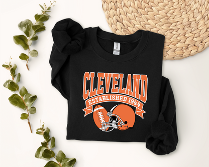 Vintage State Football Sweatshirt Collection - Cleveland