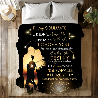 Golden Starfall Soulmate Blanket