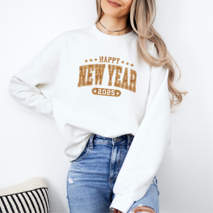 New Year's 2025 Gold Lettered Sweatshirt