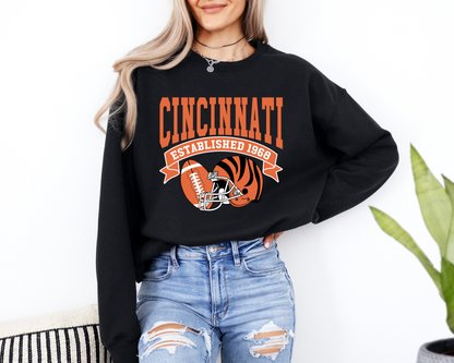 Vintage State Football Sweatshirt Collection - Cincinnati