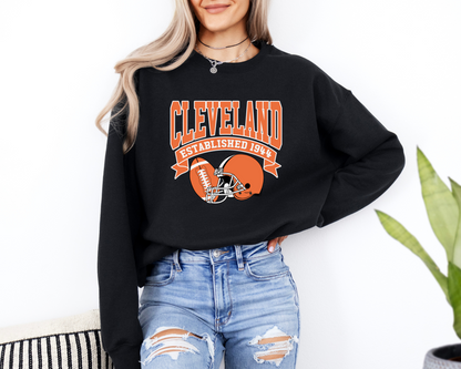 Vintage State Football Sweatshirt Collection - Cleveland