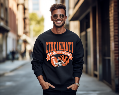 Vintage State Football Sweatshirt Collection - Cincinnati