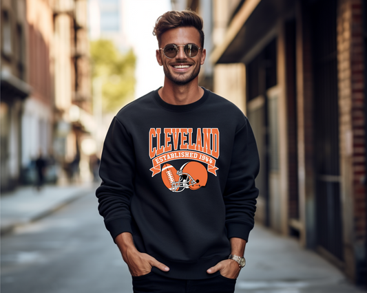 Vintage State Football Sweatshirt Collection - Cleveland