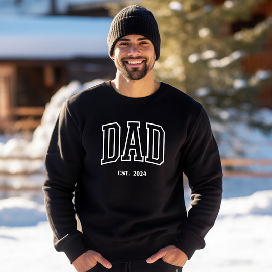 Personalized Dad Sweatshirt with Kid's Names on Sleeve