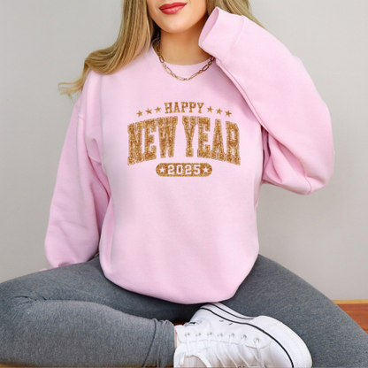 New Year's 2025 Gold Lettered Sweatshirt