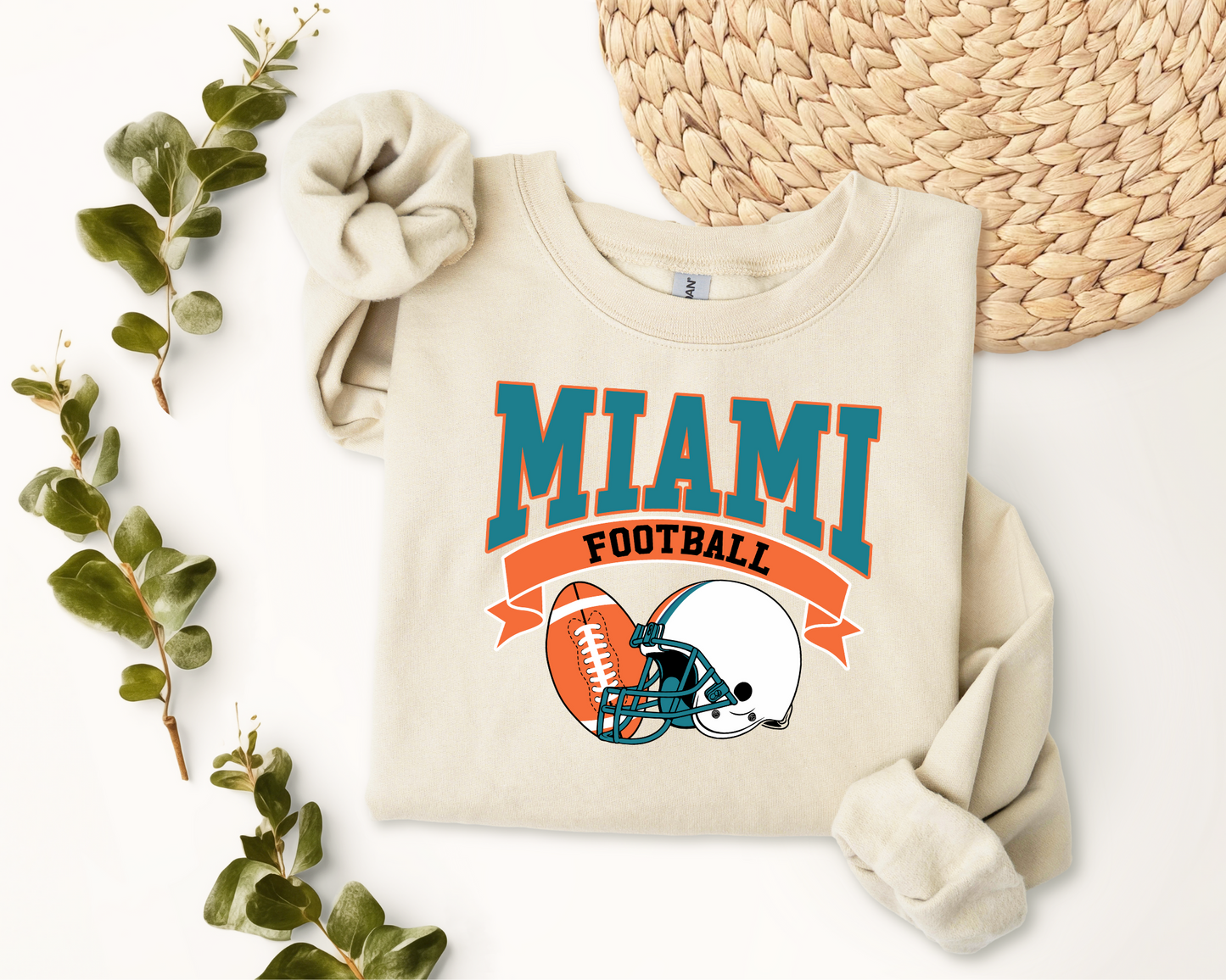 Vintage State Football Sweatshirt Collection - Miami