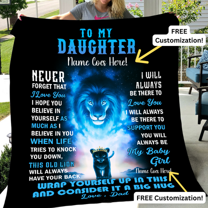 Guardian Lion Azure Plush Blanket