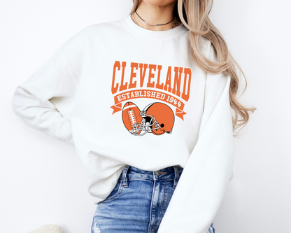 Vintage State Football Sweatshirt Collection - Cleveland