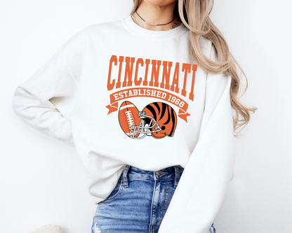 Vintage State Football Sweatshirt Collection - Cincinnati