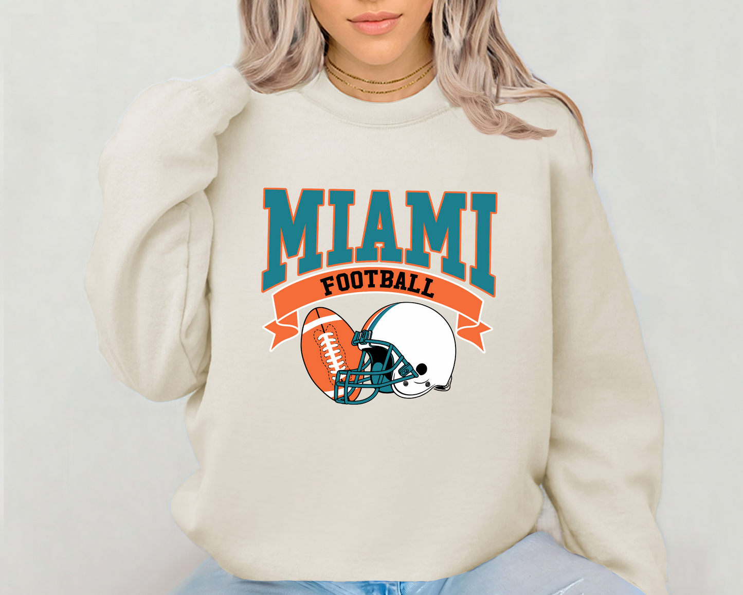 Vintage State Football Sweatshirt Collection - Miami