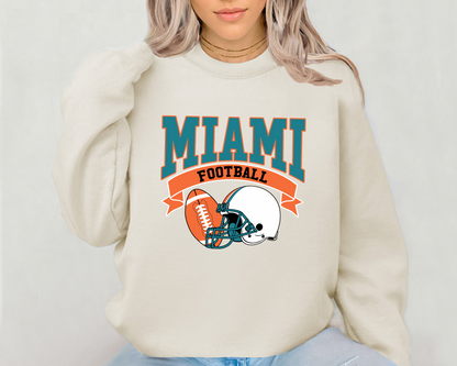 Vintage State Football Sweatshirt Collection - Miami