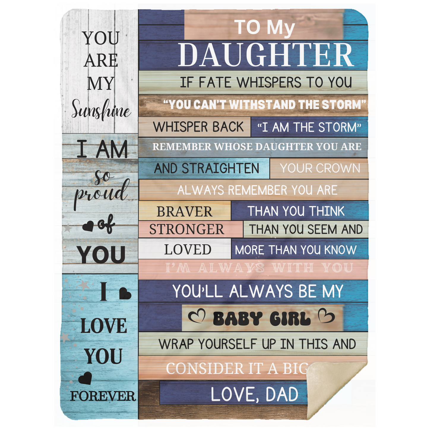 To My Daughter - Dad's Sapphire Blanket