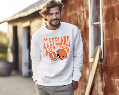 Vintage State Football Sweatshirt Collection - Cleveland