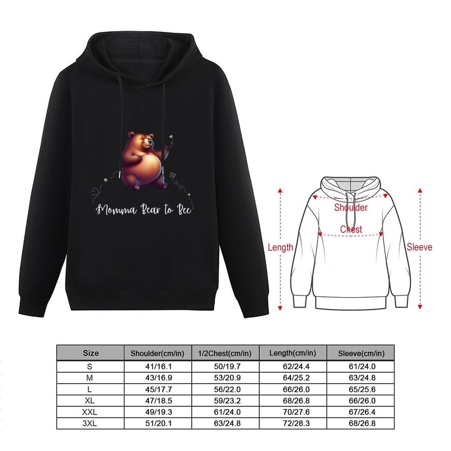 Momma Bear To Be - Sudadera con capucha estampada DTG 255gsm 